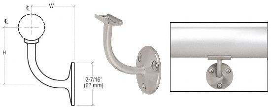 CRL Brushed Stainless Surface Mounted Hand Railing Bracket for 1-1/2" (38.1 mm) Tubing