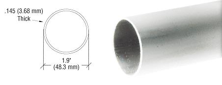 CRL Mill 1.9" Diameter Hand Railing Tubing - 240 in Long