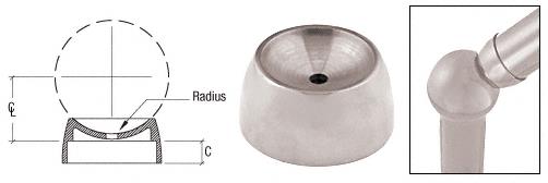 CRL Brushed Stainless 3-5/16" Ball Type Angle Collar for 2" Tubing