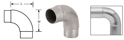 CRL Brushed Stainless E.Z. Radius 90&#176; Corner for 2" (50.8 mm) Tubing