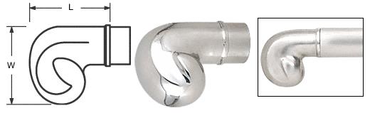 CRL Polished Stainless End Scrolls for 2" (50.8 mm) Tubing