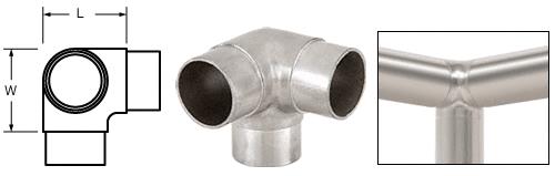 CRL Brushed Stainless 90&#176; Side Outlet Elbow for 2" (50.8 mm) Tubing