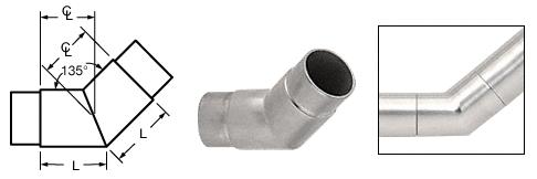 CRL Brushed Stainless 135&#186; Flush Angle for 2" (50.8 mm) Tubing