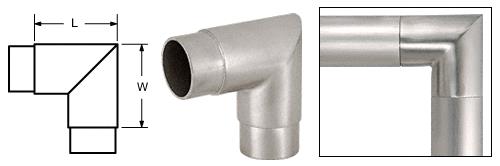 CRL Brushed Stainless Mitered Style 90&#186; Corner for 2" (50.8 mm) Tubing