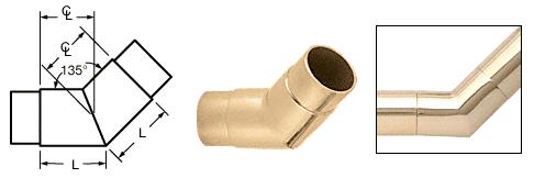 CRL Polished Brass 135&#186; Flush Angle for 2" (50.8 mm) Tubing