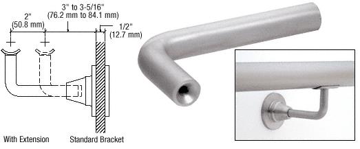 CRL Brushed Stainless Extension Arms for HR2D Series Brackets