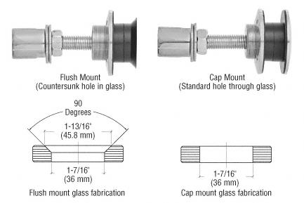 CRL Brushed Stainless Steel Rigid Combination Fastener for 1/2" to 13/16" Glass