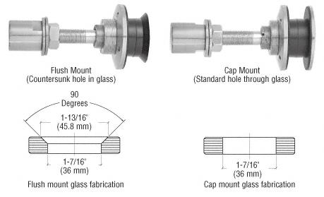 CRL Brushed Stainless Steel Swivel Combination Fastener for 1/2" (12 mm) - 1-1/16" (27 mm) Glass