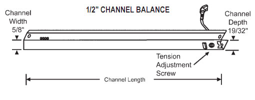 STB Window Channel Balance, Tilt, Stamped 12-6 - 13"