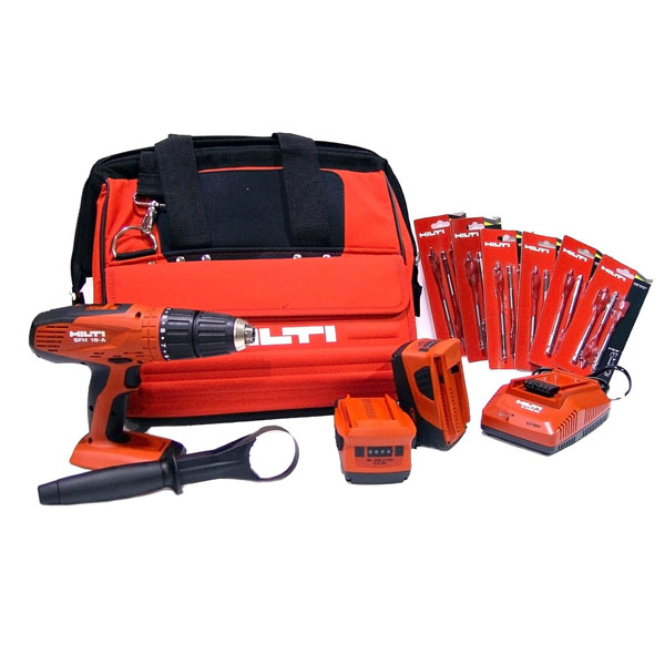 Hilti SFH 18-A CPC Hammer Drill Driver - 3511209 - with Soft Tool Bag and Wood Spade Bit Set