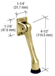CRL Polished Brass Finish Door Mounted 4-1/2" Heavy-Duty Stop and Holder