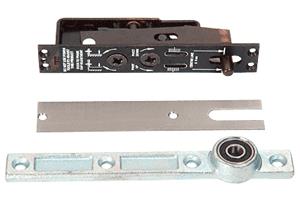 CRL Jackson Heavy-Duty Adjustable Center-Hung Walking Beam Type Top Pivot with Brushed Stainless Finish Cover Plate