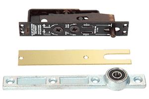 CRL Jackson Heavy-Duty Adjustable Center-Hung Walking Beam Type Top Pivot with Polished Brass Finish Cover Plate