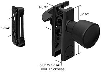 Black Screen and Storm Door Tulip Knob Latch 1-3/4" Screw Holes
