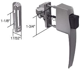 Screen & Storm Door Latch, Push ButtonType, Aluminum, 1-3/4" Screw Holes