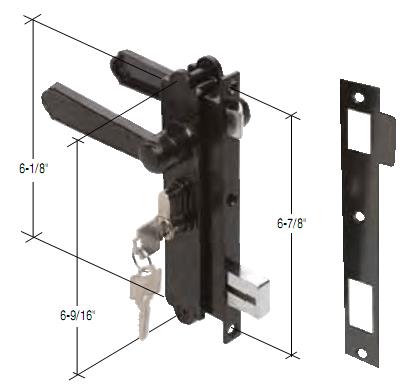 Screen and Storm Security Door Mortise Lock for Academy Doors, Keyed