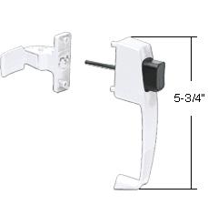 White Screen and Storm Door Push Button Latch with Tie Down Screw; 1-3/4" Screw Holes