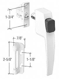CRL White Screen and Storm Door Push Button Latch 1-3/4" Screw Holes