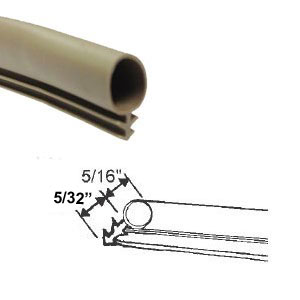 Gordon Glass&#174; Weatherstrip, Kerf-Mounted, Bulb Type, Tan - 100 ft Roll (2 x 50 ft rolls)