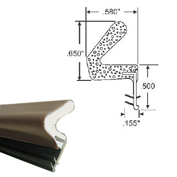 Weatherstrip, Kerf-Mounted, Foam Style, 82", Bronze