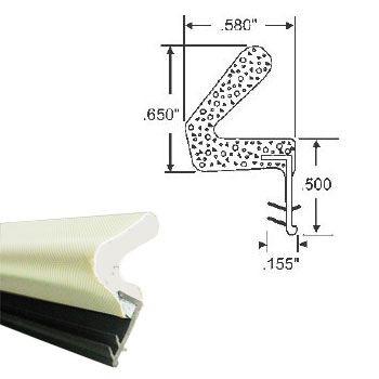 Weatherstrip, Kerf-Mounted, Foam Style, 82", White