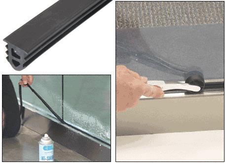 CRL Top Rubber Gasket for Laminated Tempered Glass Base Shoe - 200' Roll