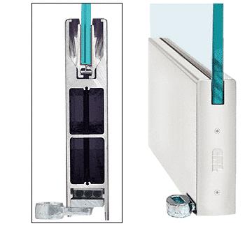 CRL Clear Anodized 10" Square Style Door Rail without Lock for 1/2" Glass - Custom Length