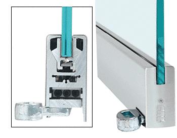 CRL Brushed Stainless 4" Offset Square Style Door Rail without Lock for 1/2" Glass - Custom Length