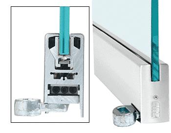CRL Polished Stainless 4" Offset Square Style Door Rail without Lock for 1/2" Glass - Custom Length