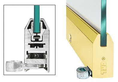 CRL Polished Brass 4" Tapered Style Door Rail with Lock for 1/2" Glass - Custom Length