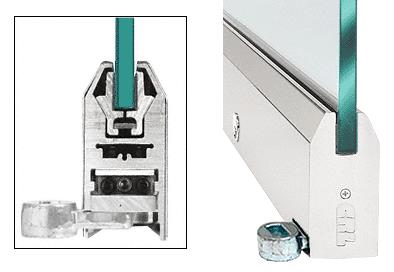 CRL Polished Stainless 4" Tapered Style Door Rail with Lock for 1/2" Glass - Custom Length