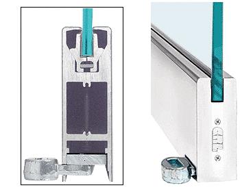 CRL Polished Stainless 6" Custom Length Square Style Door Rail without Lock for 1/2" Glass