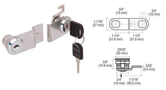 CRL Chrome Plated Lock for Double Swinging Glass Door
