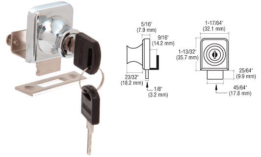 CRL Chrome Plated Lock for 3/8" Single Glass Doors