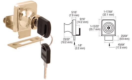 CRL Gold Plated Lock for 3/8" Single Glass Doors