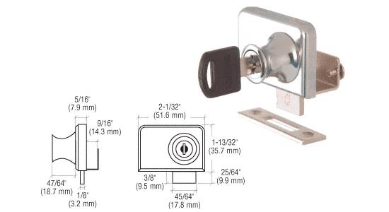 CRL Chrome Plated Lock for 3/8" Double Glass Doors