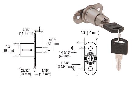 CRL Brushed Nickel Track Plunger Lock