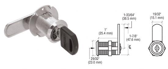 CRL Nickel Plated Cam Lock for Wood Doors