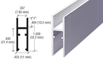 CRL Satin Anodized Aluminum LK610 "H" Bar - 12 ft long