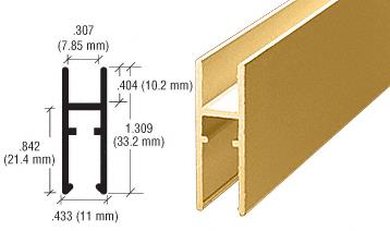 CRL Gold Anodized Aluminum LK610 "H" Bar - 12 ft Long