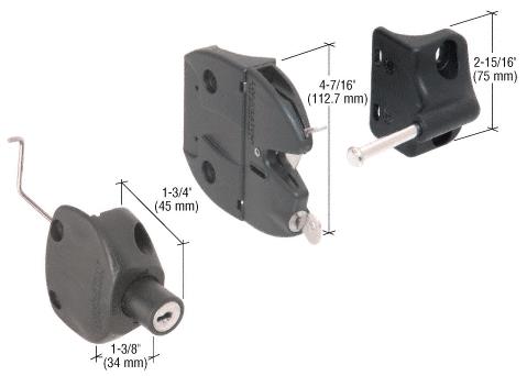 CRL Black Lokk-Latch "Series 2" for Round Post