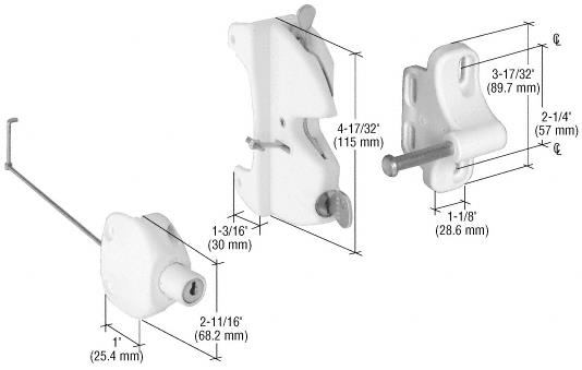 CRL White Lokk-Latch "Series 2" for Square Post