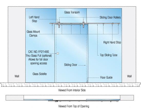 CRL Laguna Series Single Sliding Door With Sidelites Glass Mount Installation Assembly ** REPLACED BY LSGM6BS **