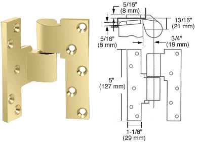 CRL Rixson Polished Brass Finish Left Hand 3/4" Offset Intermediate Pivot