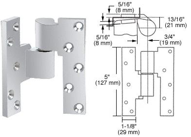 CRL Rixson Polished Chrome Finish Left Hand 3/4" Offset Intermediate Pivot