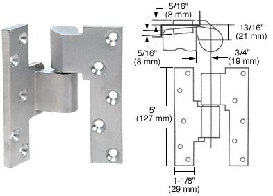CRL Rixson Satin Chrome Finish Left Hand 3/4" Offset Intermediate Pivot