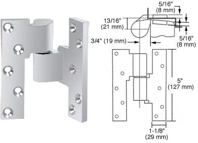 CRL Rixson Polished Chrome Finish Right Hand 3/4" Offset Intermediate Pivot