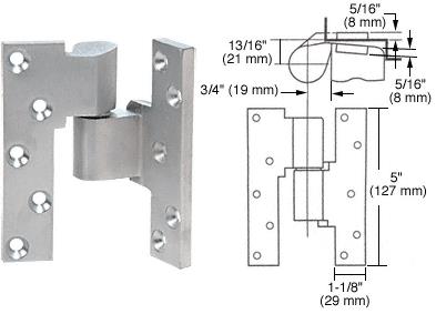 CRL Rixson Satin Chrome Finish Right Hand 3/4" Offset Intermediate Pivot