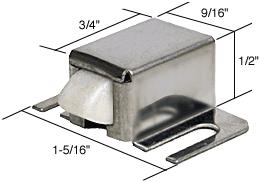 Shower Door Catch with Nylon Tip and Stainless Steel Housing