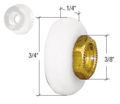 3/4" Sliding Shower Door Oval Edge Roller and Bumper - Package